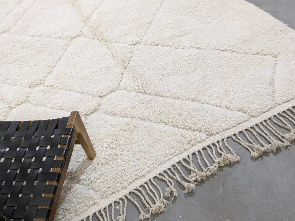 Cream Geometric Moroccan Rug in Custom Sizes