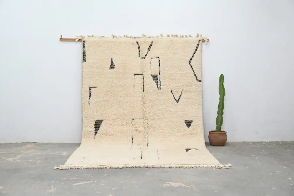 Cream Black Wool Decor