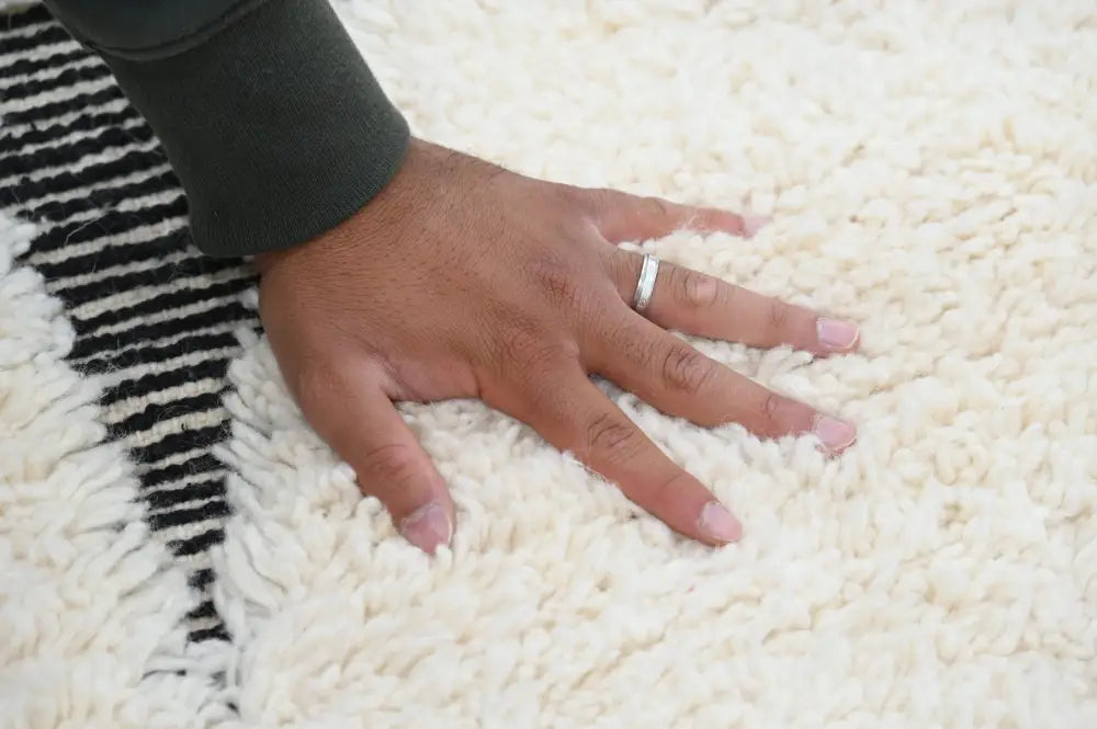 Cream Black Wool Decor