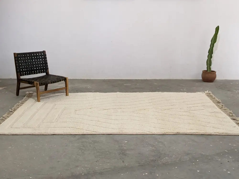 Beige Beni Ouarain Rug for Living Room