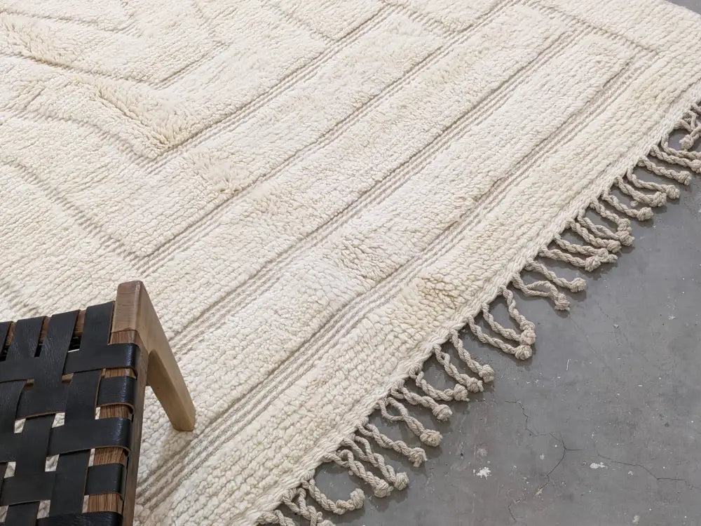 Beige Beni Ouarain Rug for Living Room