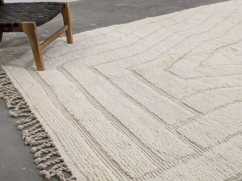Beige Beni Ouarain Rug for Living Room