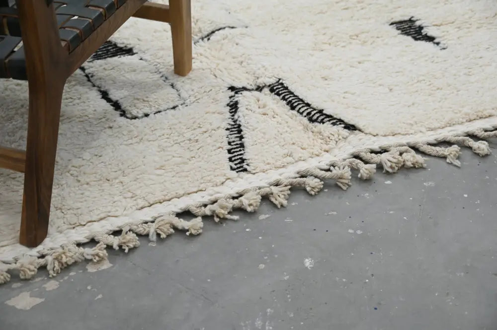 Cream Black Wool Decor