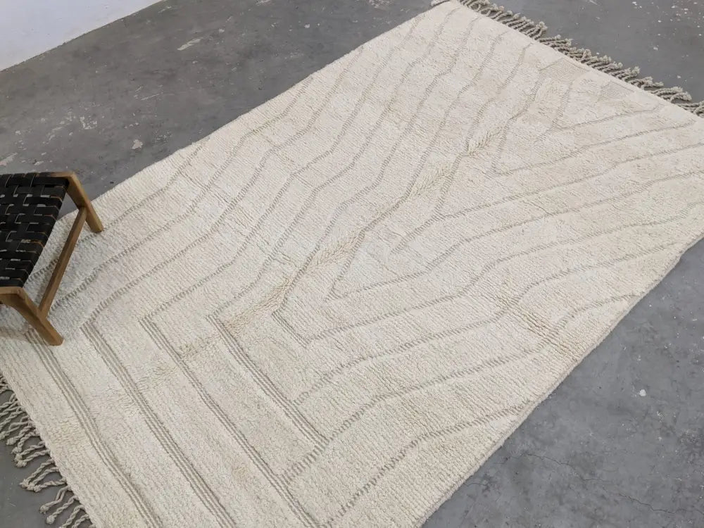 Beige Beni Ouarain Rug for Living Room