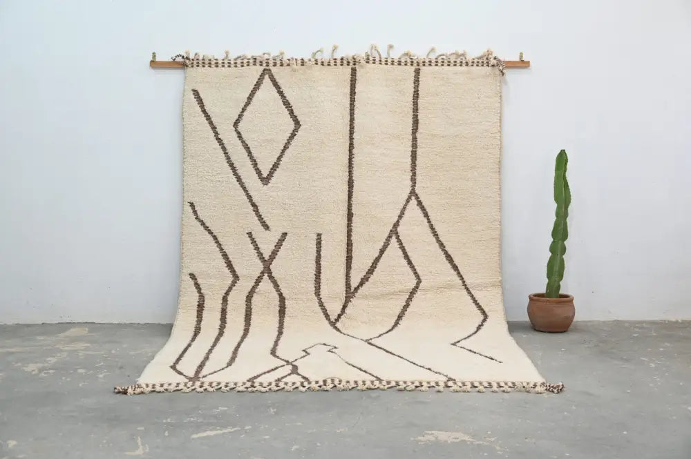 Beige Brown Geometric Rug