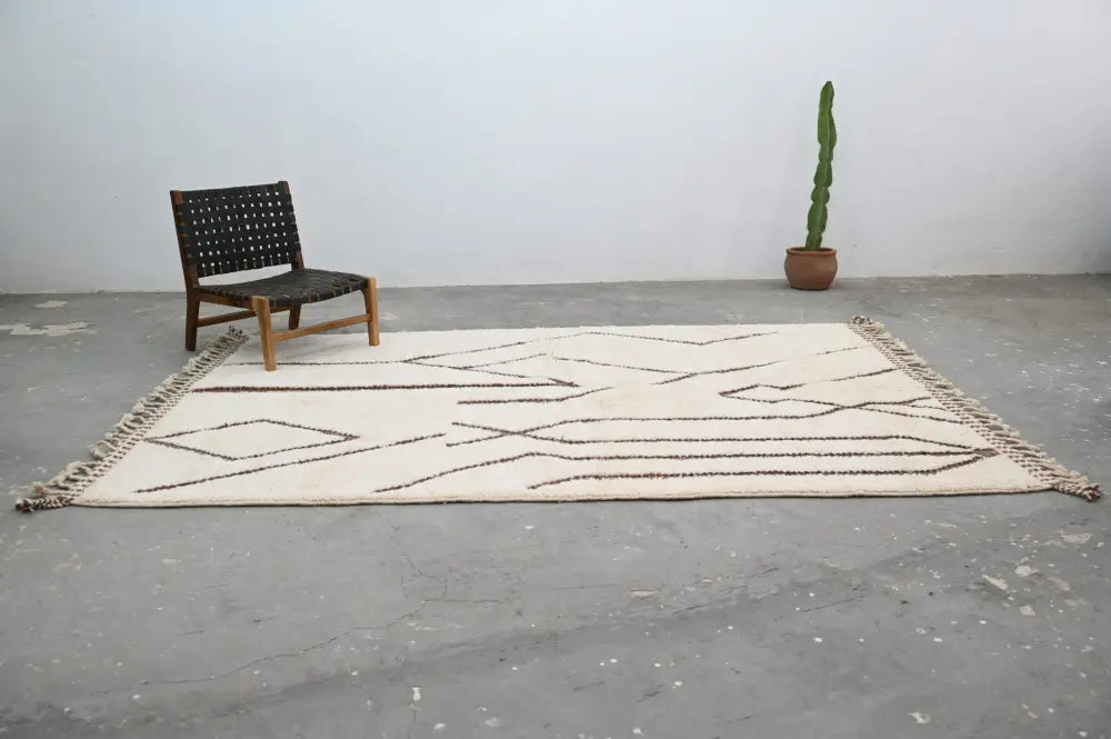 Beige Brown Geometric Rug