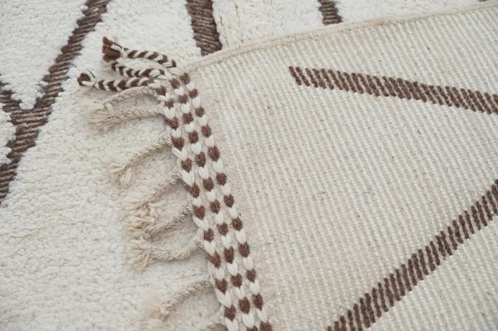 Beige Brown Geometric Rug
