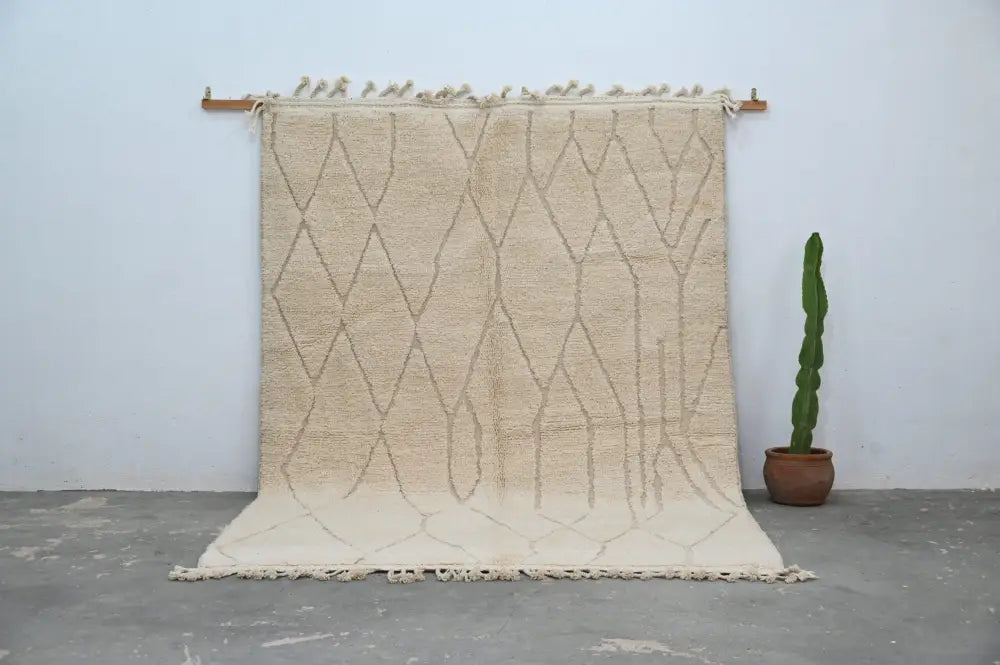 Beige Beni Ouarain Living Rug