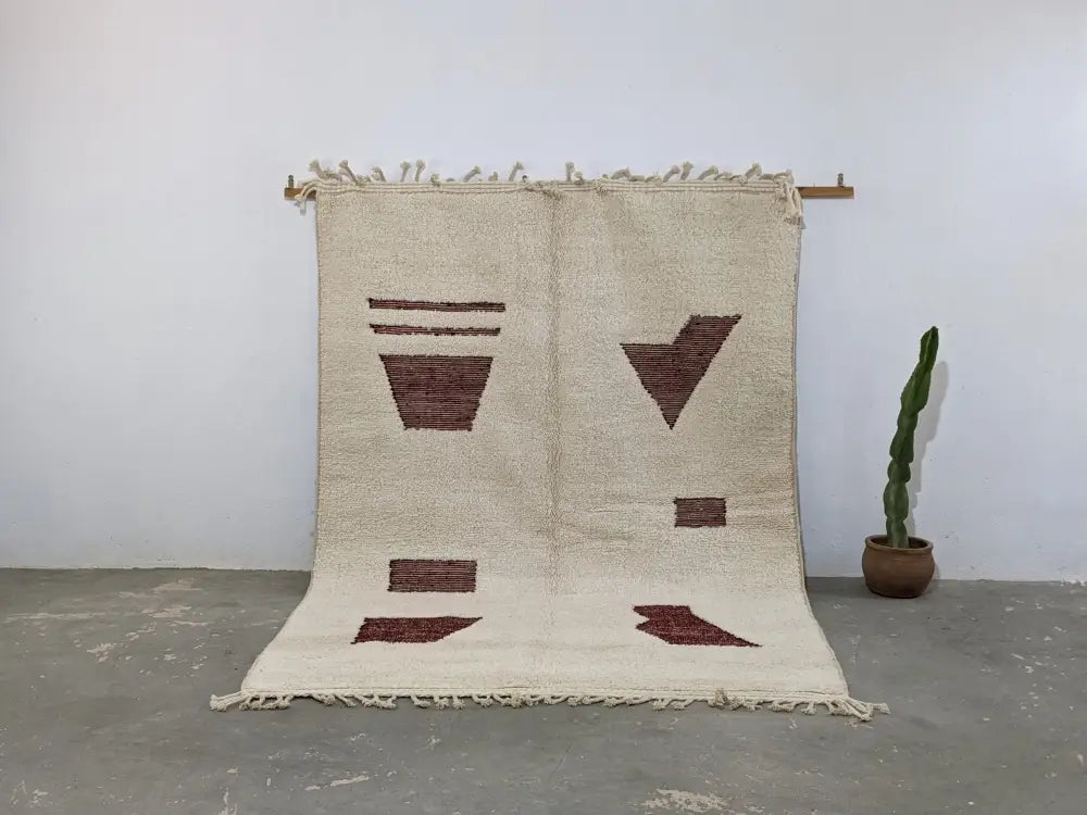 Beige Rust Moroccan Rug