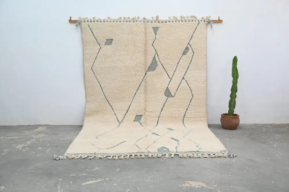 Beige Cream Geometric Rug