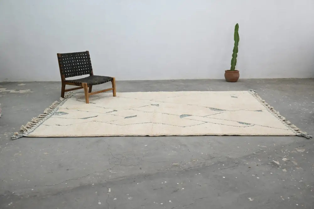 Beige Cream Geometric Rug
