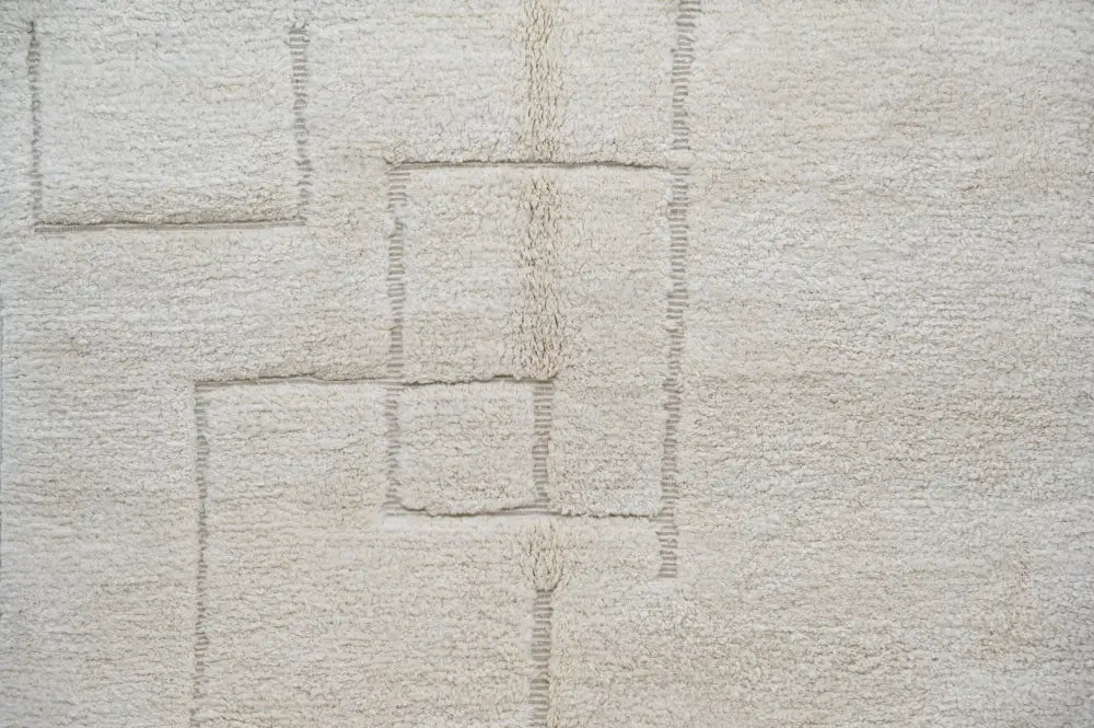 Beige Geometric Beni Ouarain Rug