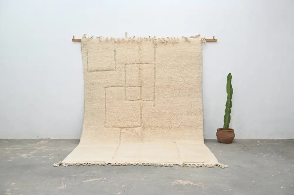 Beige Geometric Beni Ouarain Rug