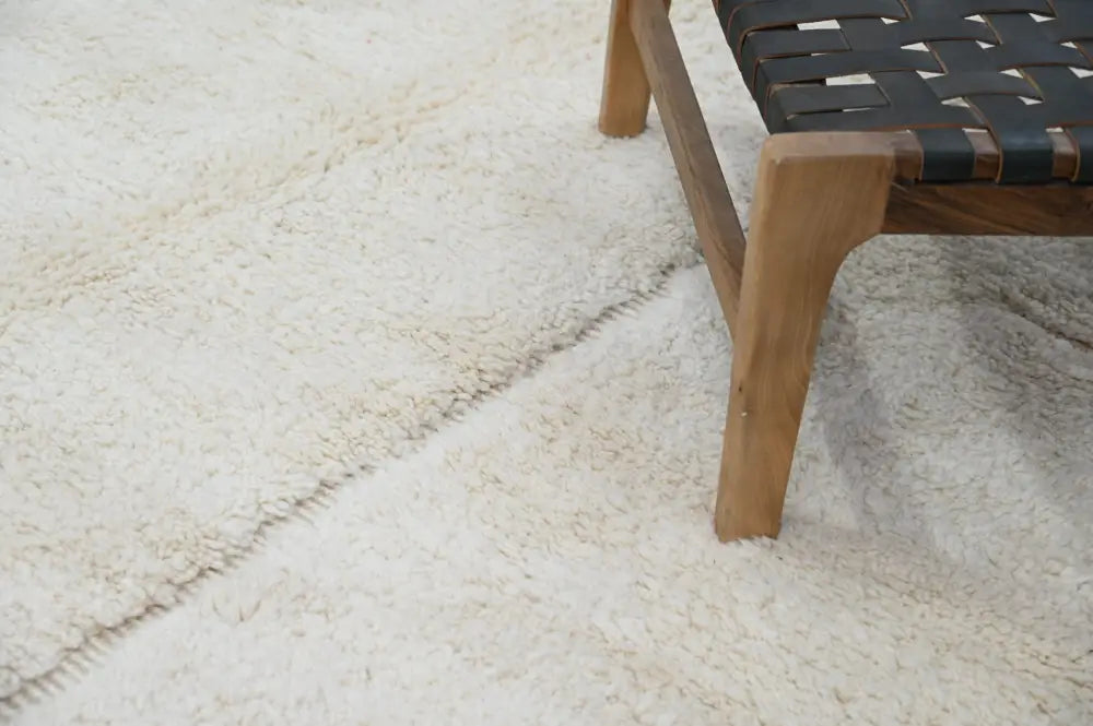 Beige Geometric Beni Ouarain Rug