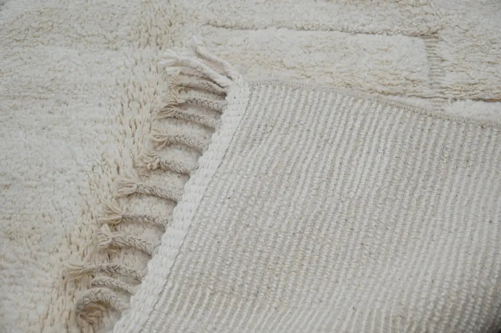 Beige Geometric Beni Ouarain Rug