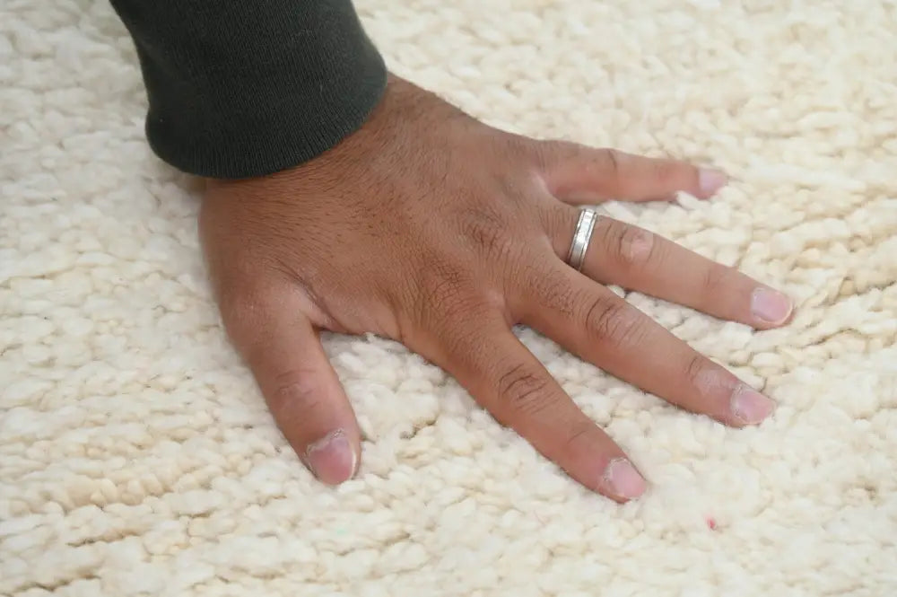 Beige Geometric Beni Ouarain Rug