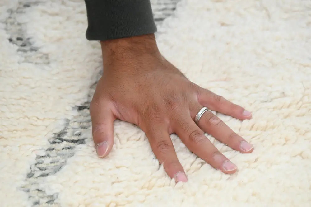 Beige Black Berber Rug