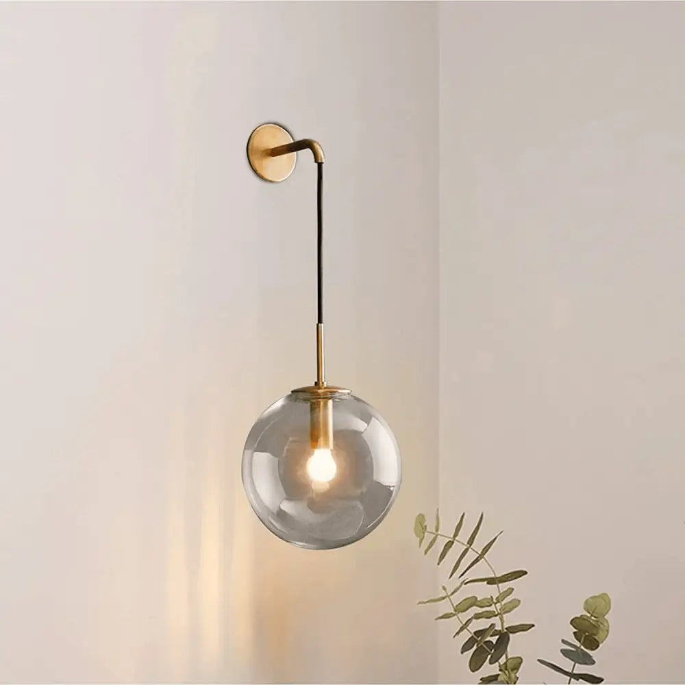 Brass Globe Wall Sconce