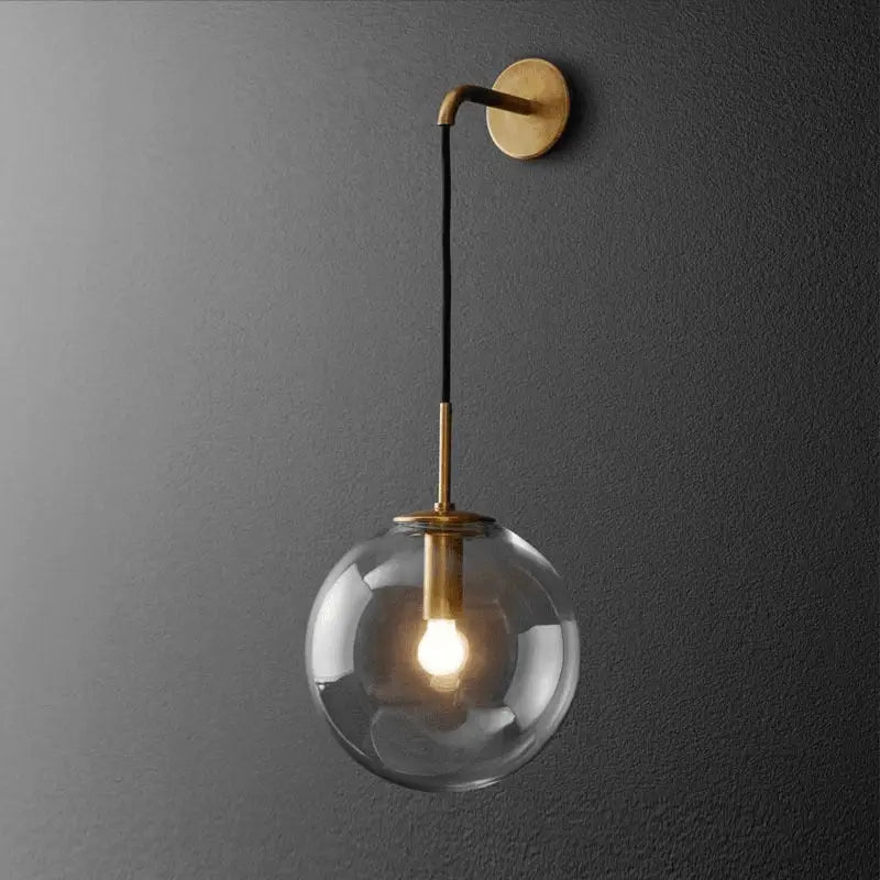 Brass Globe Wall Sconce