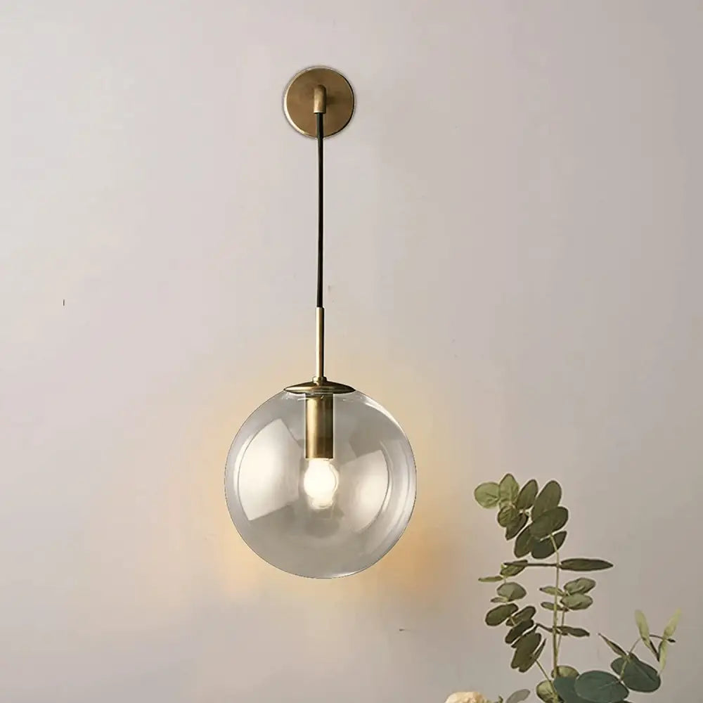 Brass Globe Wall Sconce