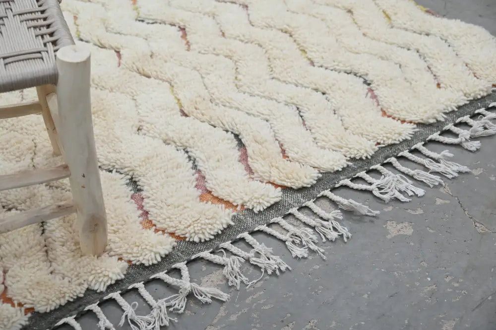 Cream Zigzag Moroccan Rug Neutral Tones