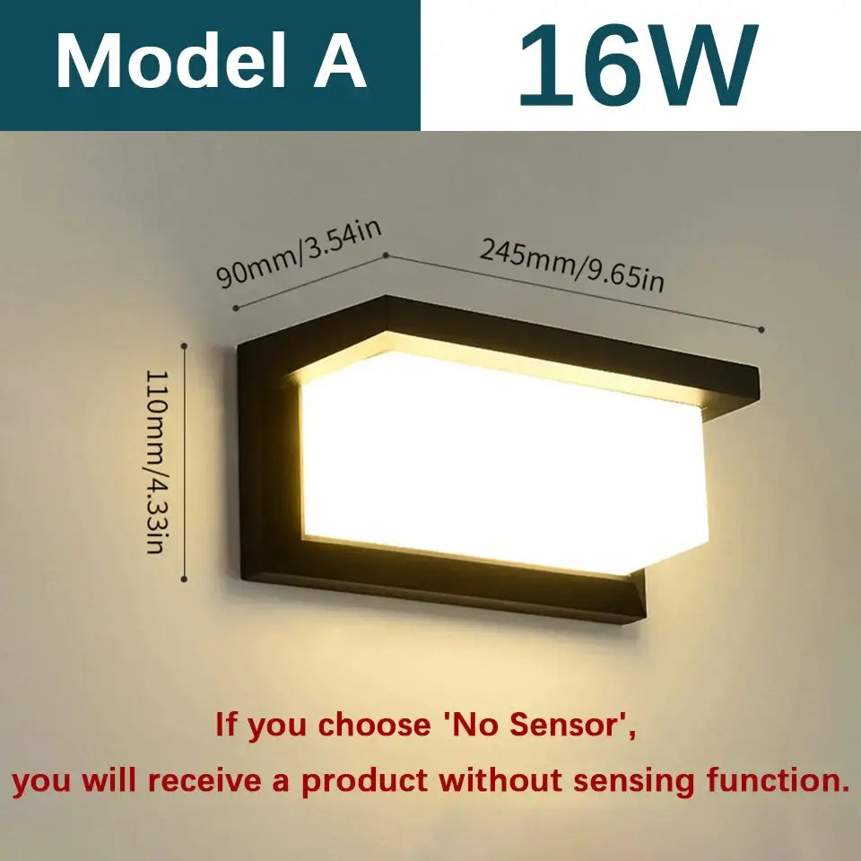 Black Frosted Glass Outdoor Light
