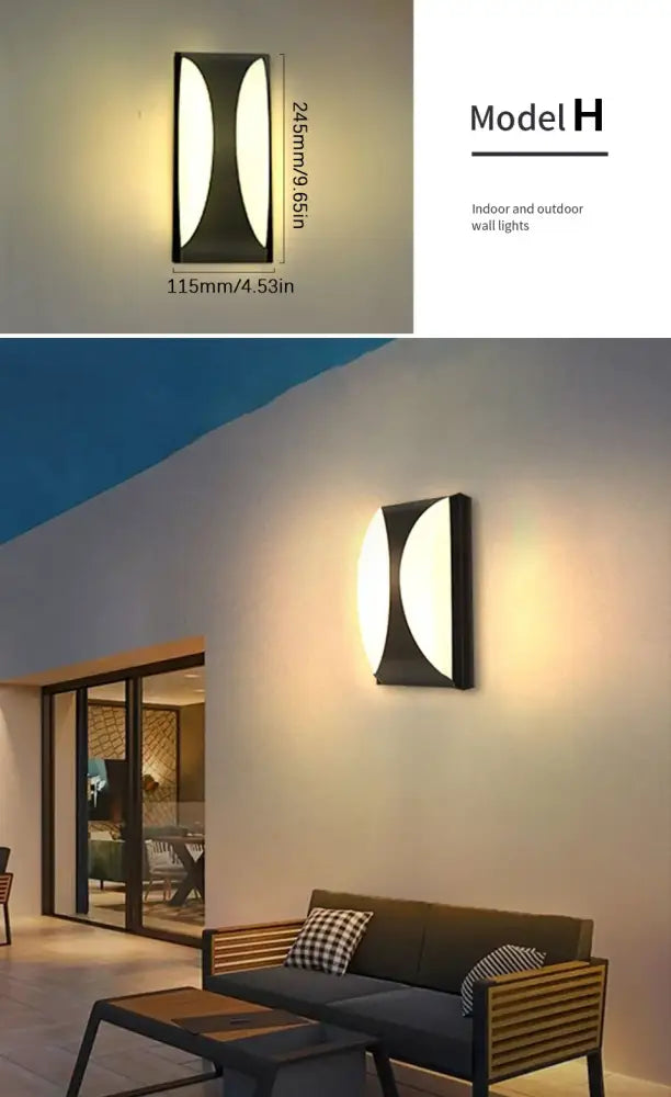 Black Frosted Glass Outdoor Light