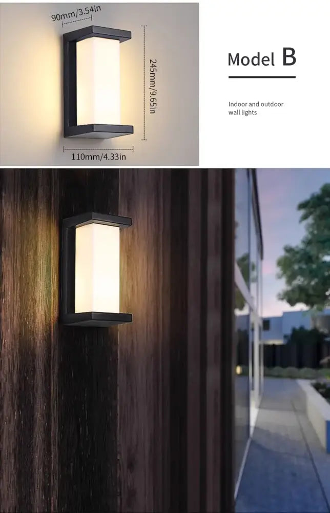 Black Frosted Glass Outdoor Light