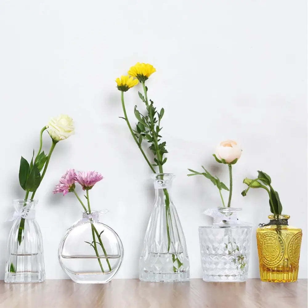 Multicolor Ribbed Glass Vase