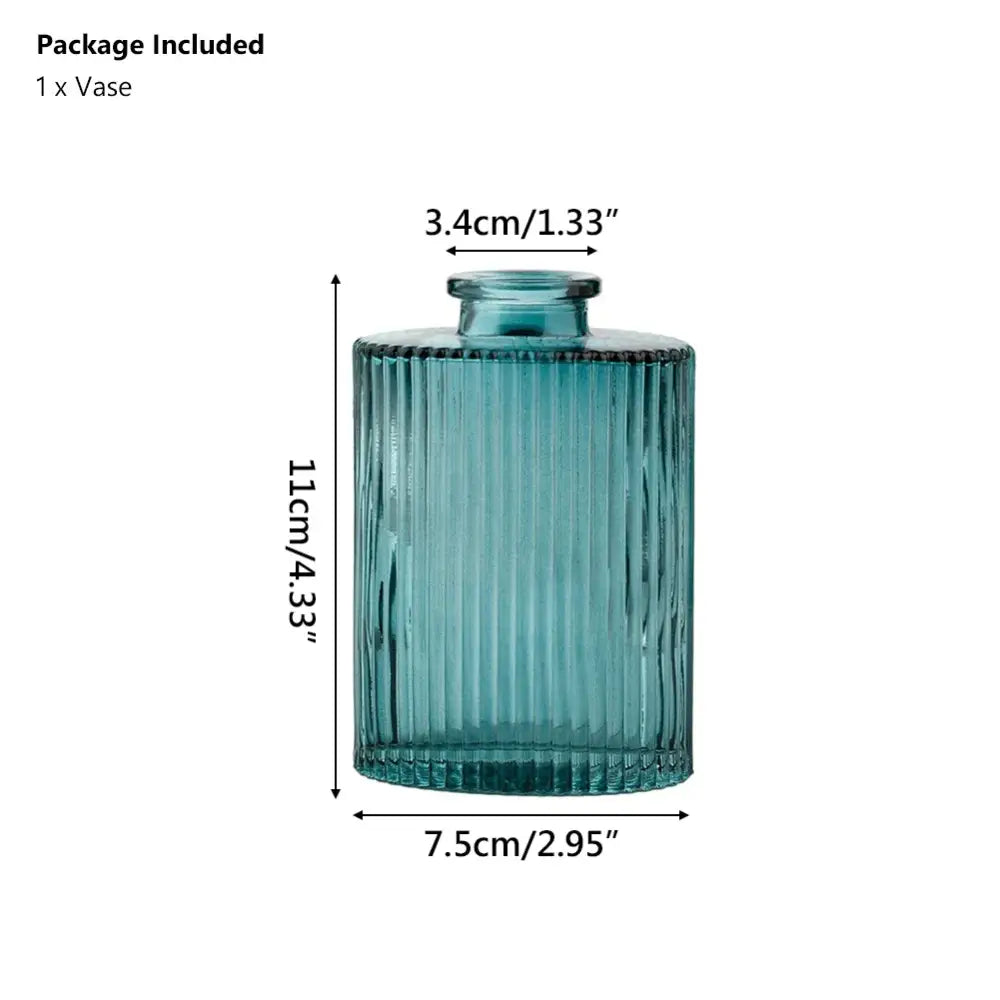 Multicolor Ribbed Glass Vase