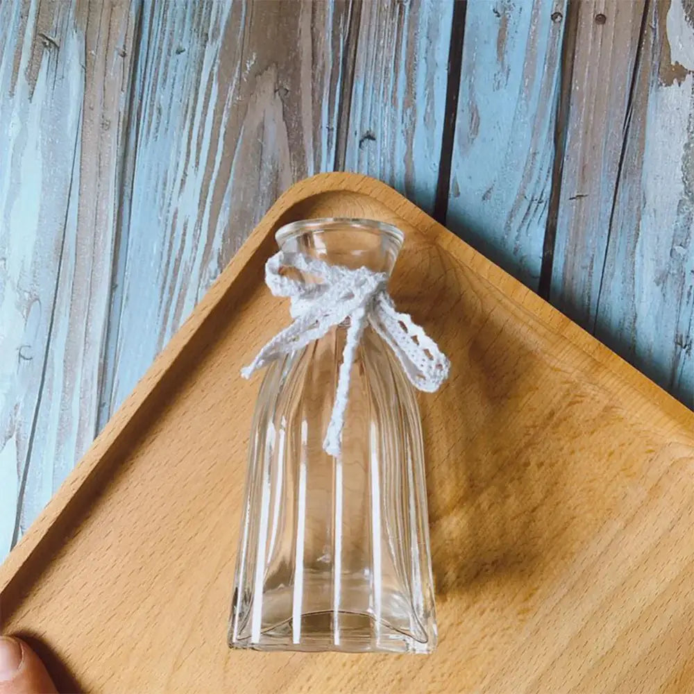 Multicolor Ribbed Glass Vase