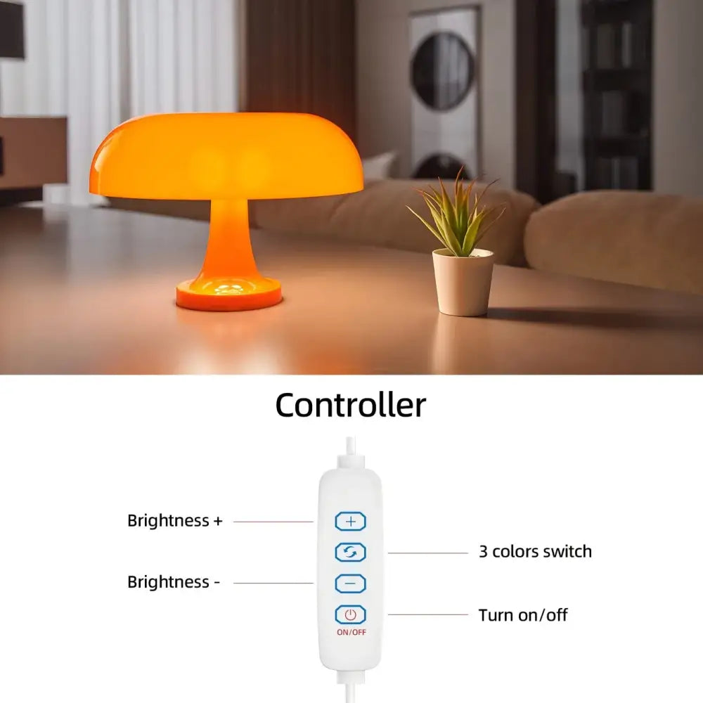 Orange Mushroom Table Lamp