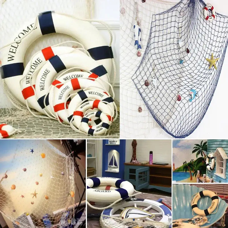 Beige Nautical Fishing Net