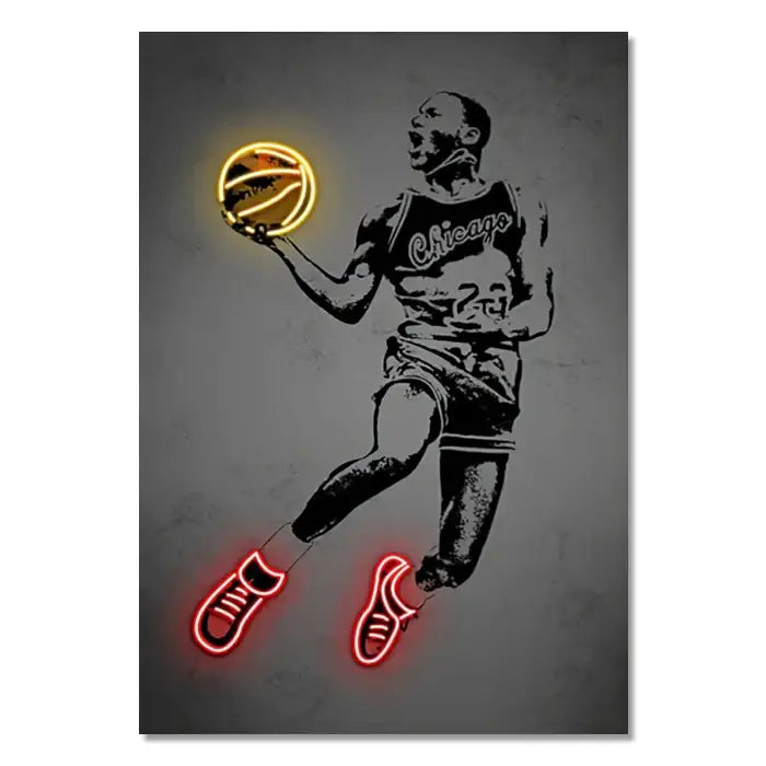Neon Soccer Wall Art