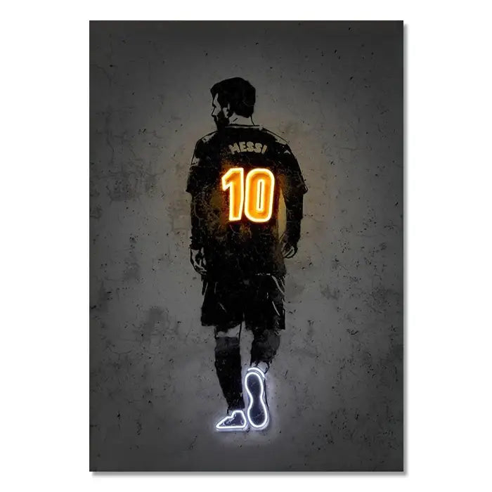 Neon Soccer Wall Art