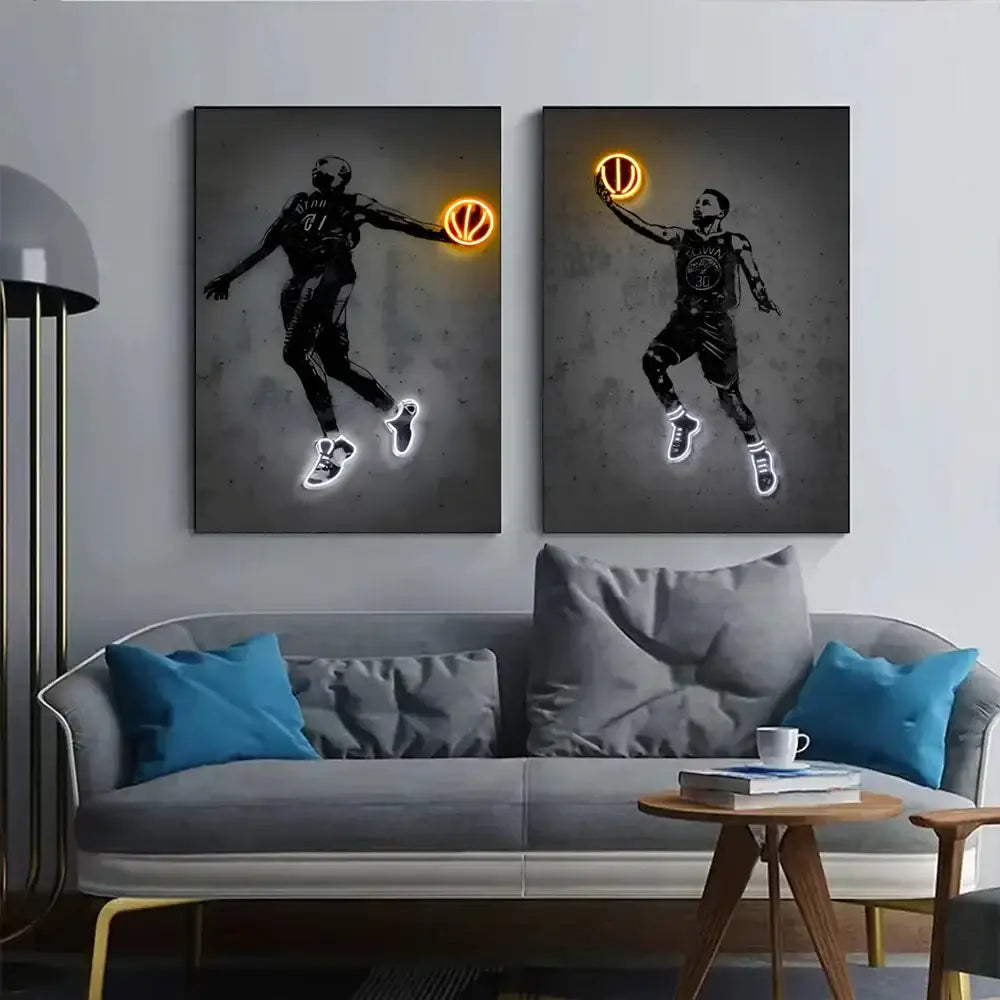 Neon Soccer Wall Art