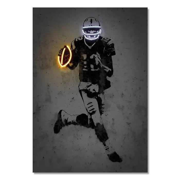 Neon Sports Stars Wall Art Multiple Sizes