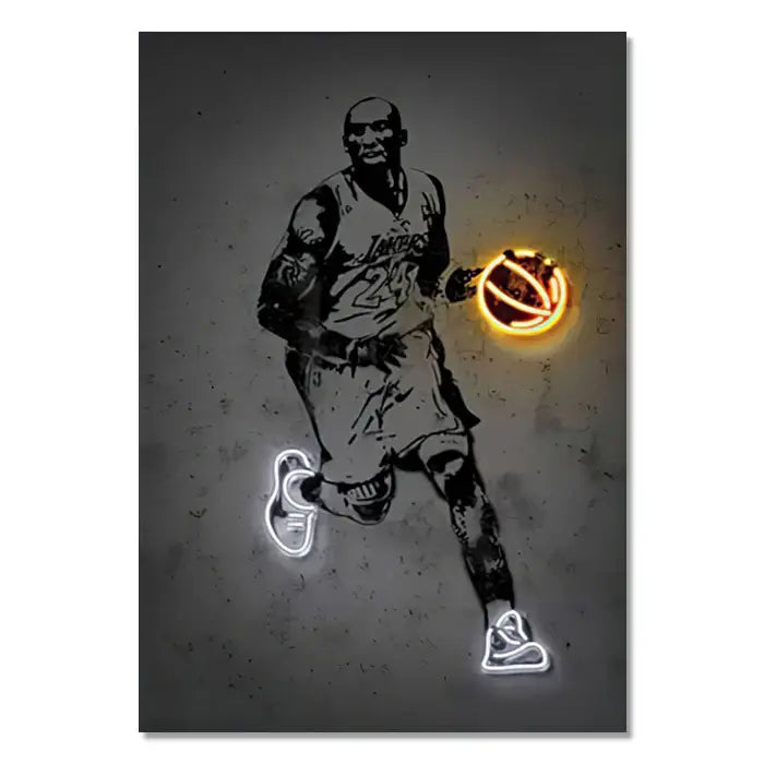 Neon Sports Stars Wall Art Multiple Sizes