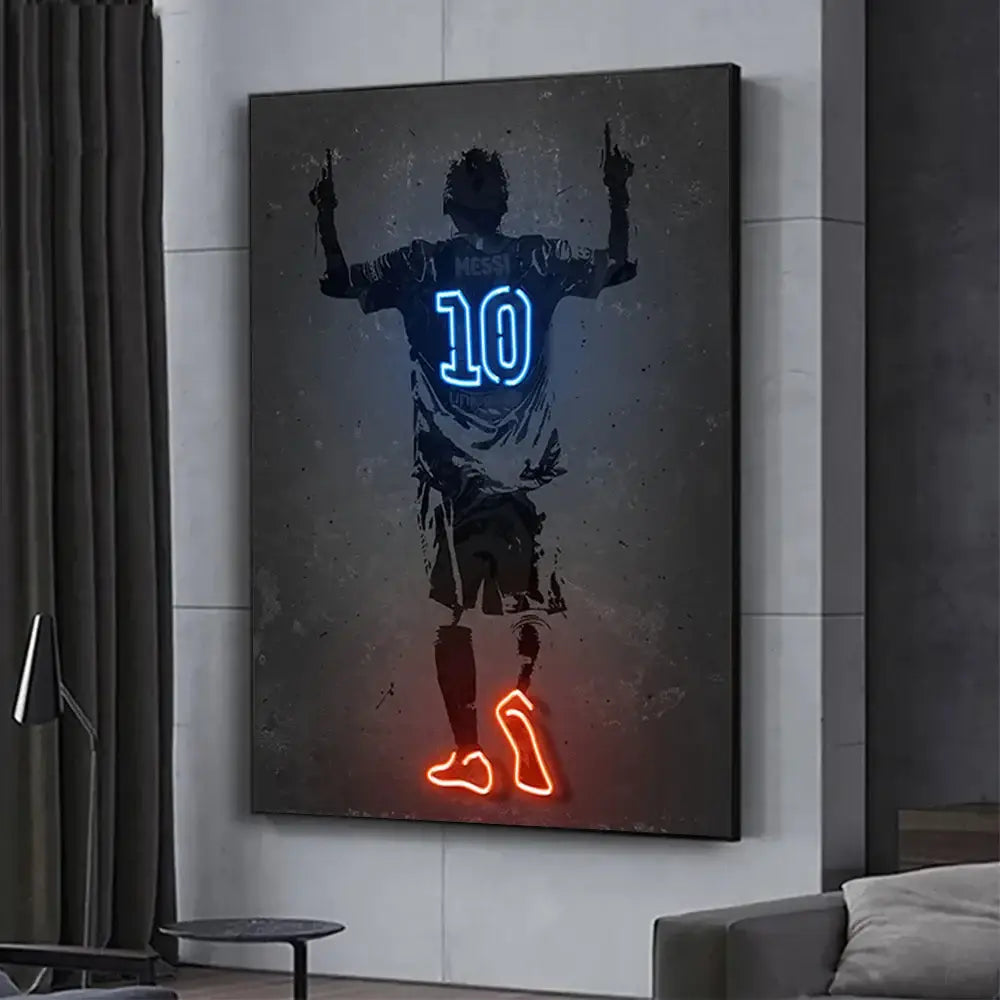 Neon Sports Stars Wall Art Multiple Sizes