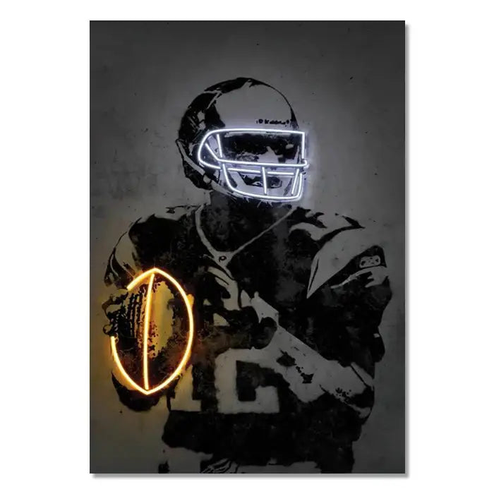 Neon Sports Stars Wall Art Multiple Sizes