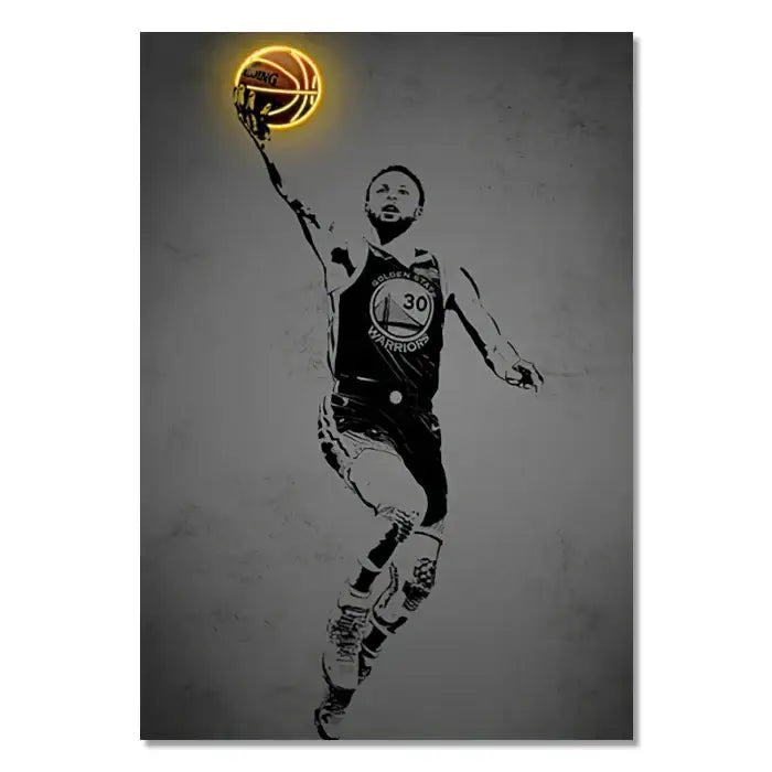 Neon Sports Stars Wall Art Multiple Sizes