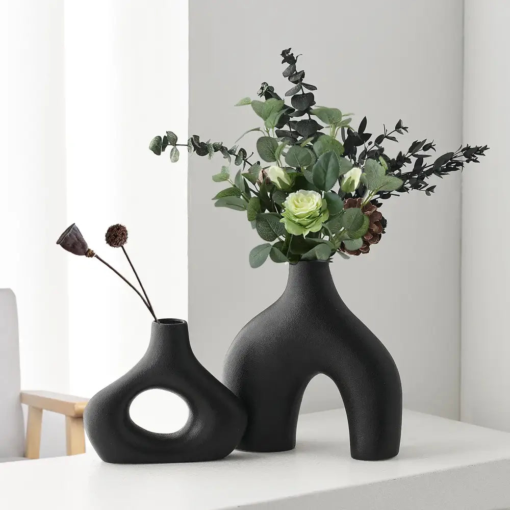Matte Black Nordic Vase