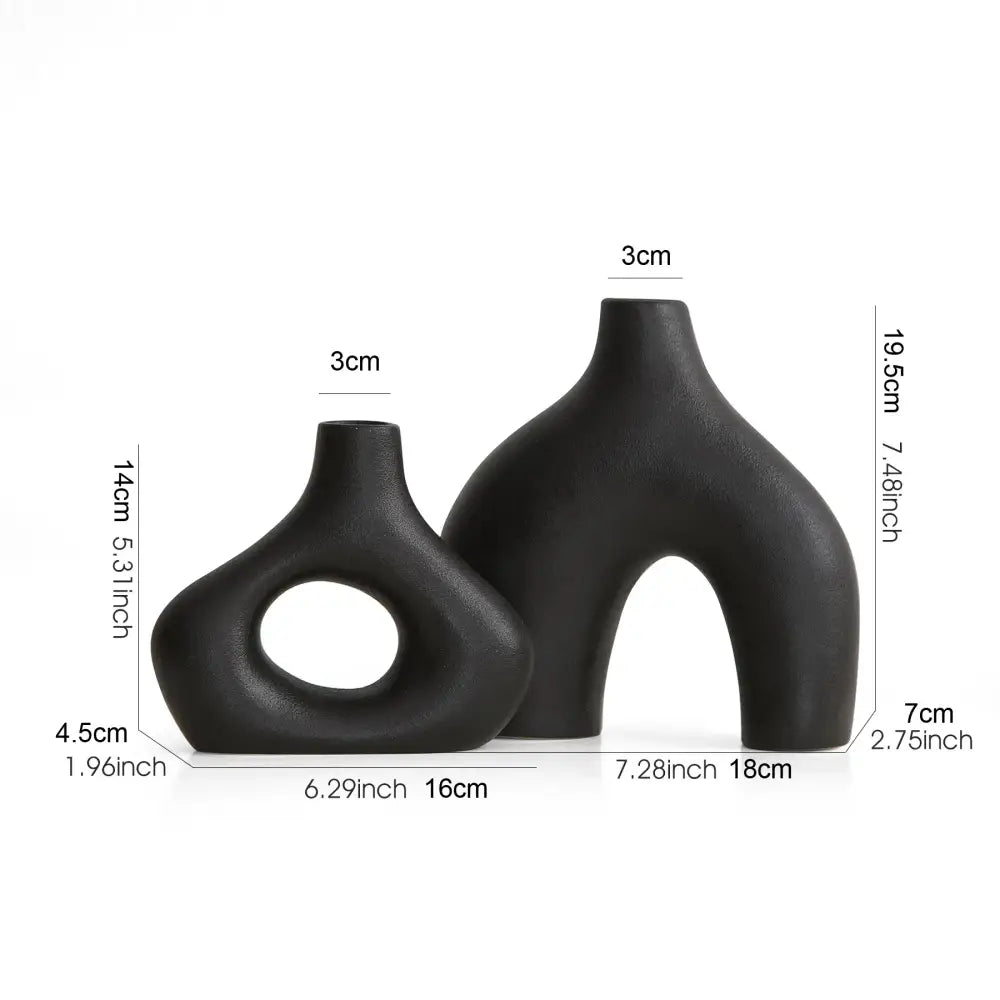 Matte Black Nordic Vase