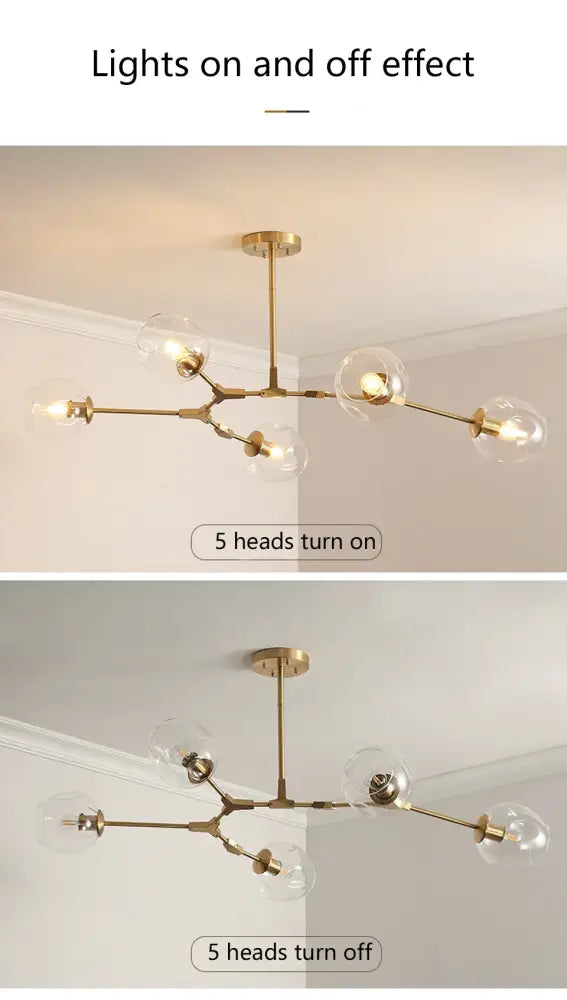 Amber Nordic Glass Chandelier