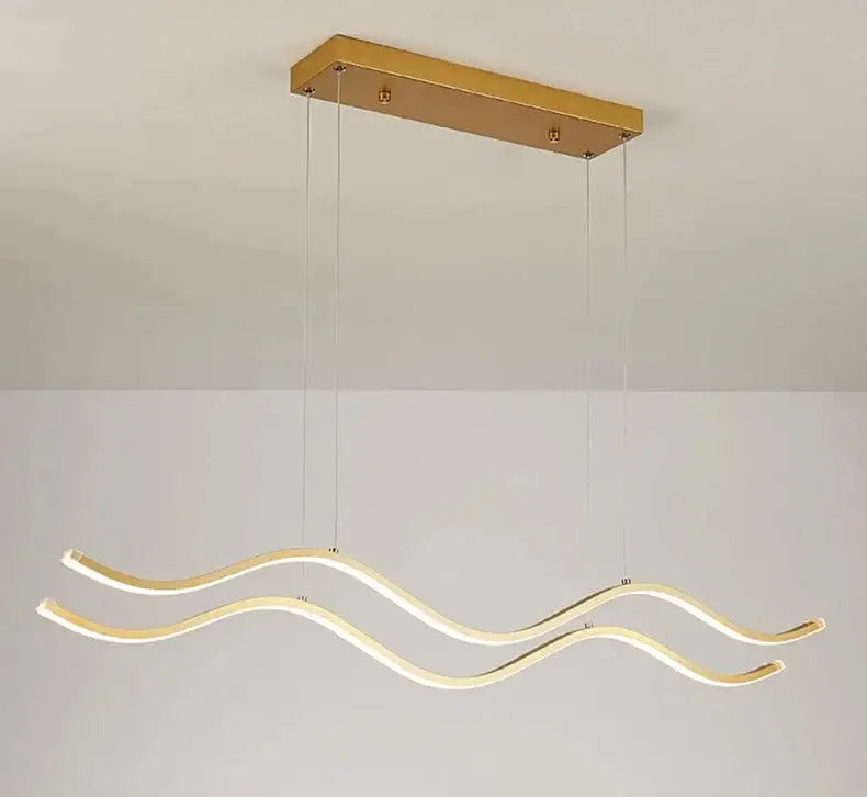 Gold Curved LED Chandelier