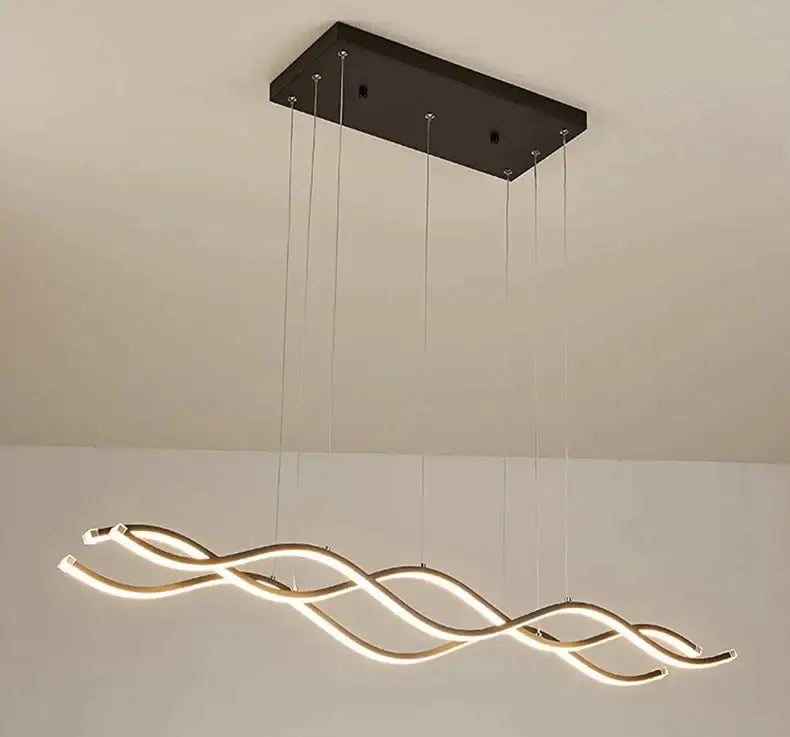 Gold Curved LED Chandelier