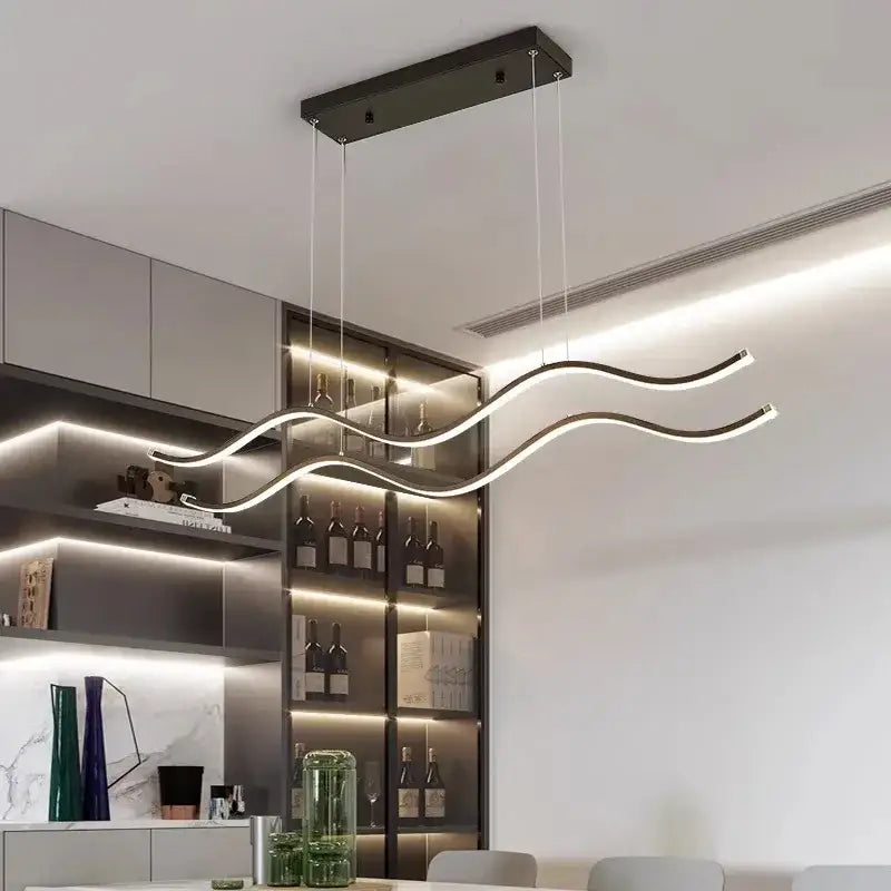 Gold Curved LED Chandelier