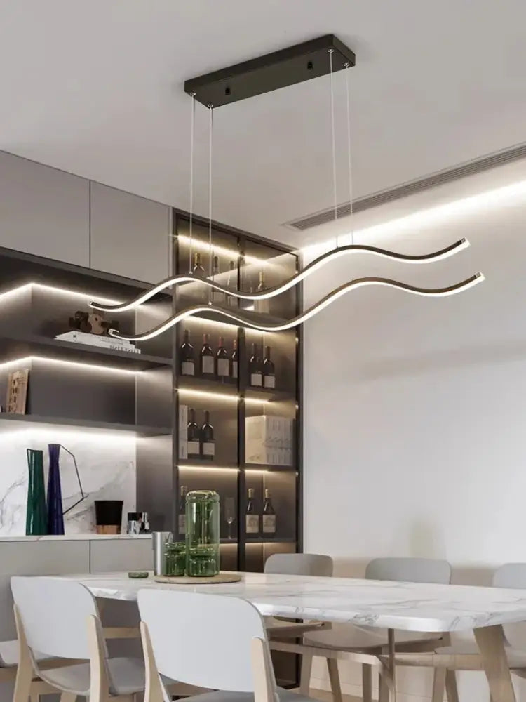 Gold Curved LED Chandelier