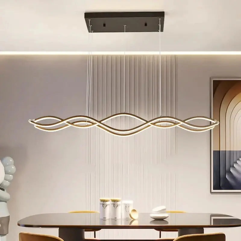 Gold Curved LED Chandelier