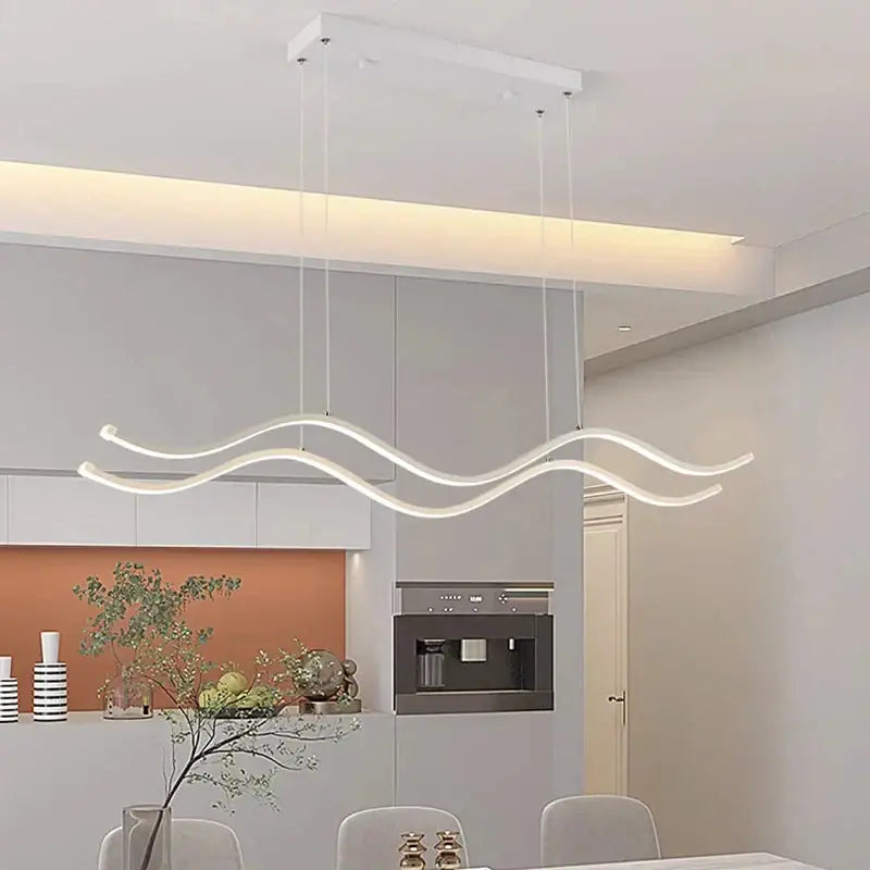 Gold Curved LED Chandelier